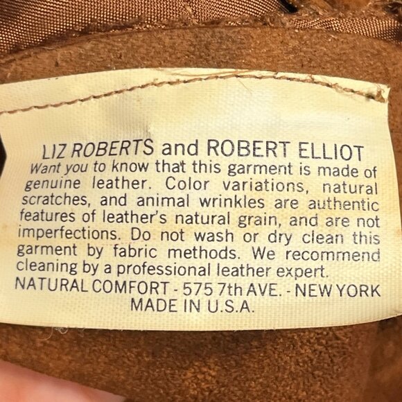 Liz Roberts Vintage 1970s Leather Coverall Jumpsuit Size M Brown Western Utility - Picture 7 of 16